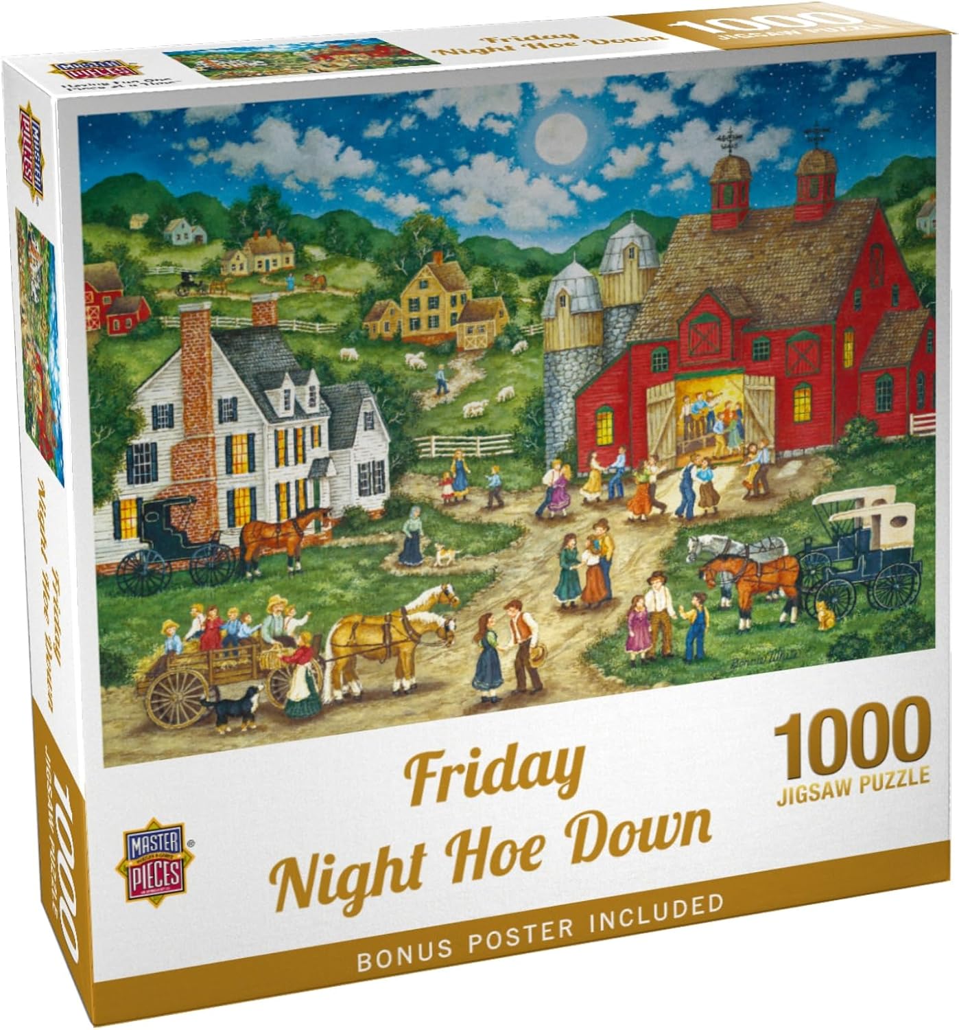 Masterpieces - 550 Piece Jigsaw Puzzle, Friday Night Hoe Down, Fun for Adults, Family, Kids, 18" x 24"