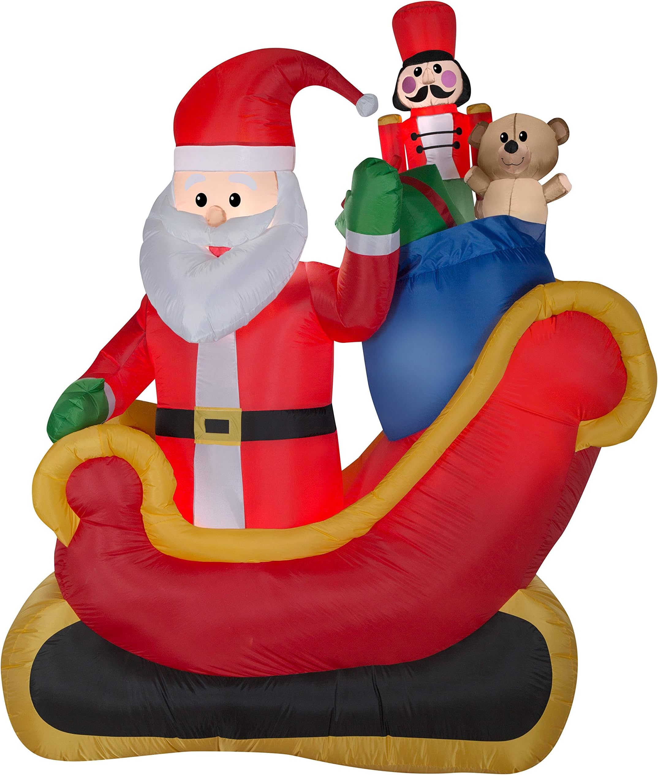 Airblown Inflatable Santa Sleigh with Gifts Scene 7.5ft tall Outdoor Decoration