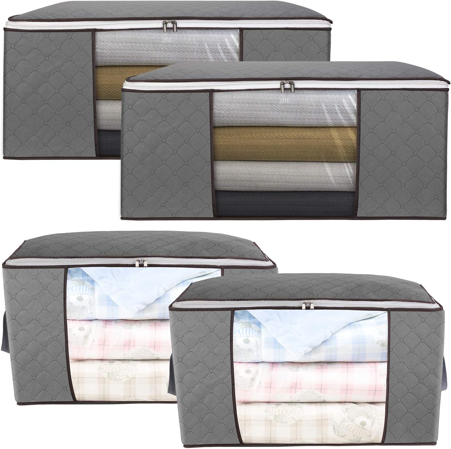 Budding Joy 6-delige onderbed opbergset, 90L grote onderbed opbergdoos