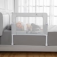 Vista 21 de ComfyBumpy Paquete de 1 riel de cama para niños pequeños de 35.5 pulgadas de largo x 19.5 pulgadas de alto, rieles de cama para niños pequeños, Azul