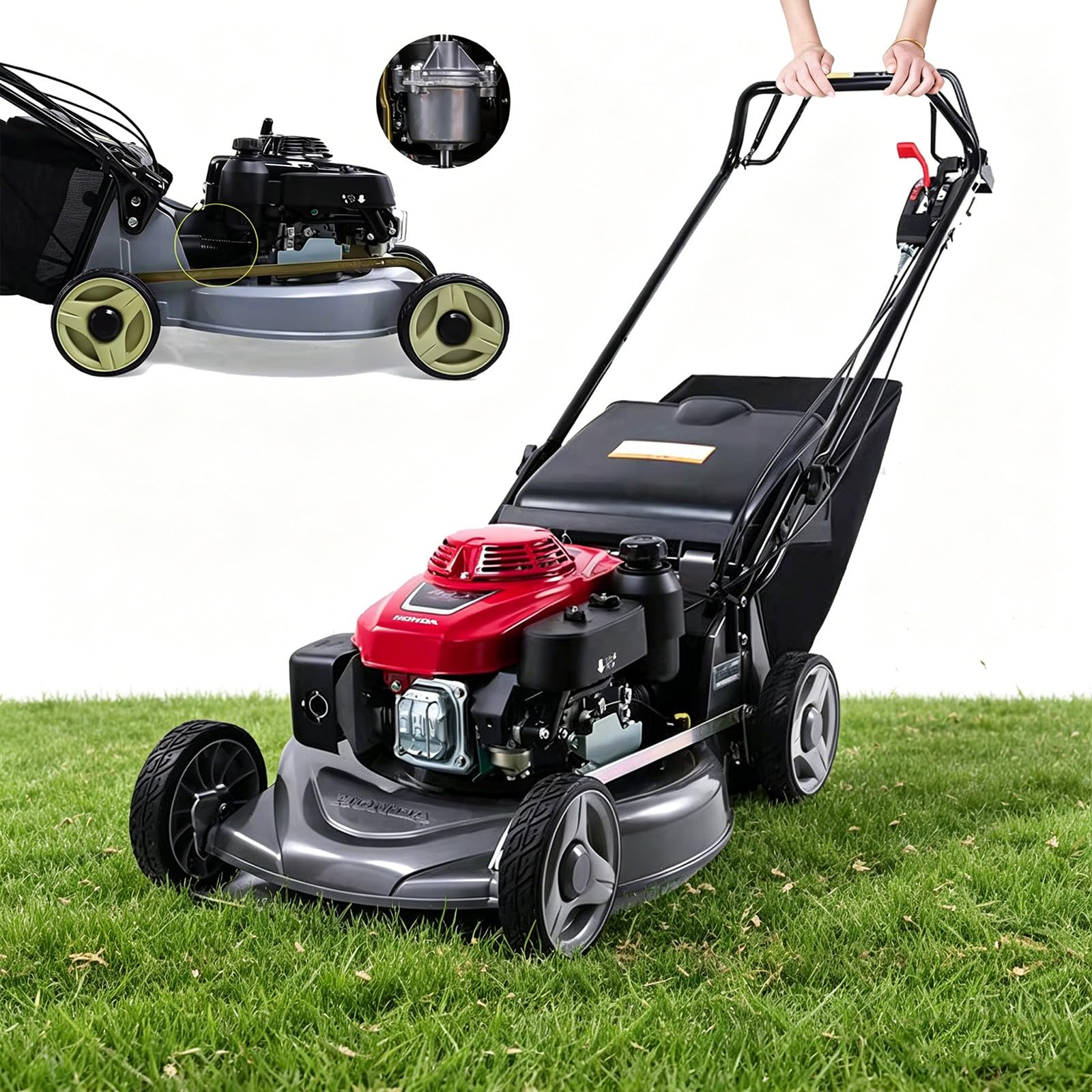 Cortacésped A Gasolina Autopropulsado 3 En 1 De 21",160Cc,Chasis De Aleación De Aluminio,Ajuste De 3 Velocidades,Motor De 4 Tiempos,3200Rpm,para Uso Residencial En Patios Y Jardines