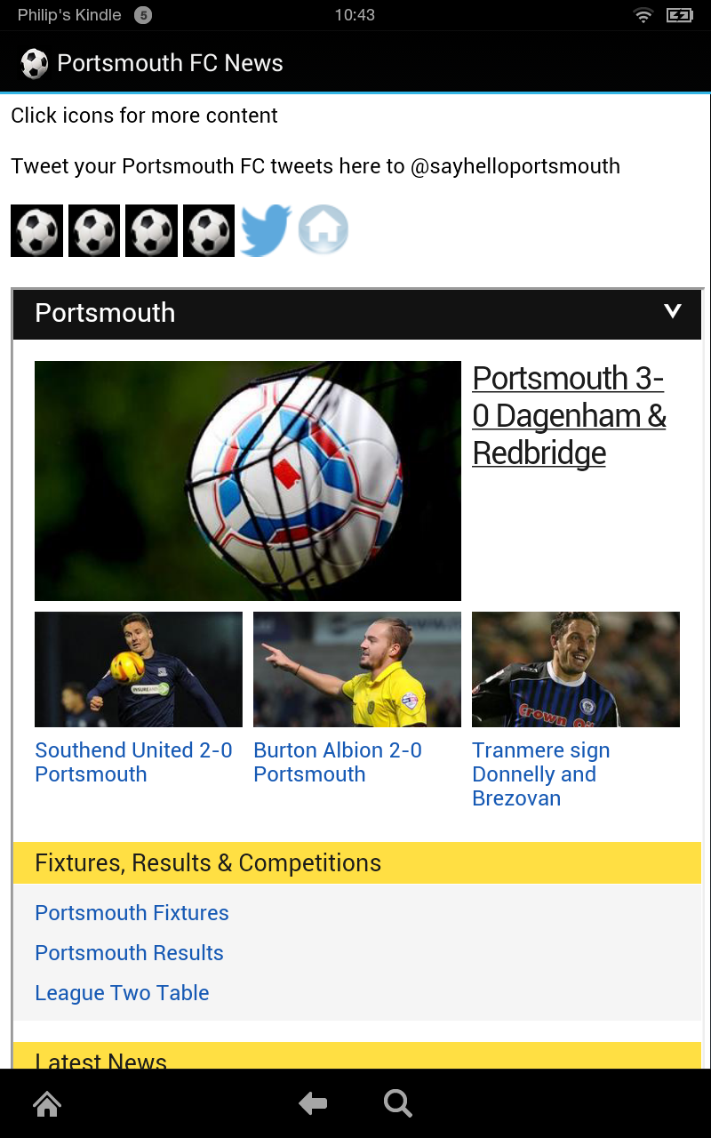 Aplicación Portsmouth FC 100% Unofficial FansApp Ad Free en Amazon Appstore