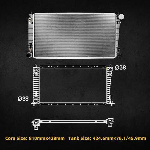 Miniatura 25 de DWVO Radiador compatible con Ford F-150 F-200 F-250 F-250 HD F-350 Bronco 5.0L 5.8L V8 DWRD1083