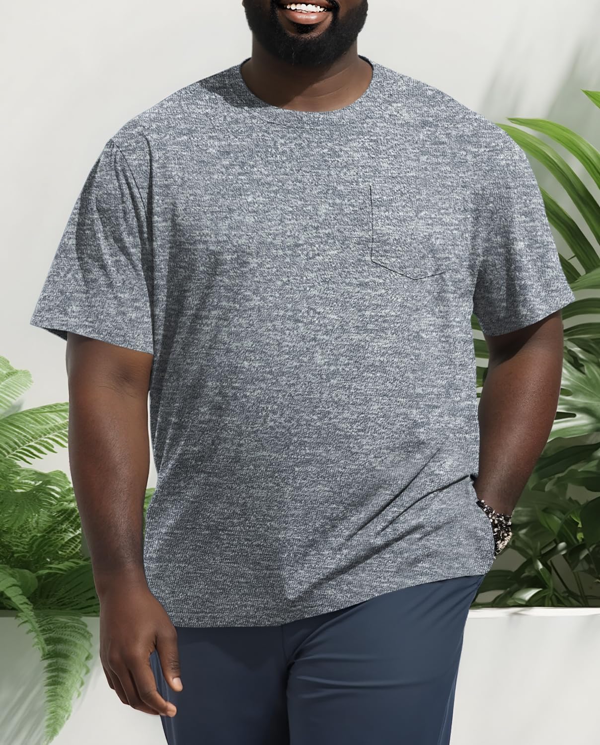 Big and Tall T-Shirts with Pocket for Men, 3XL-8XL Plus Size Basic Short Sleeve Casual Tees for Work Daily - Image 3