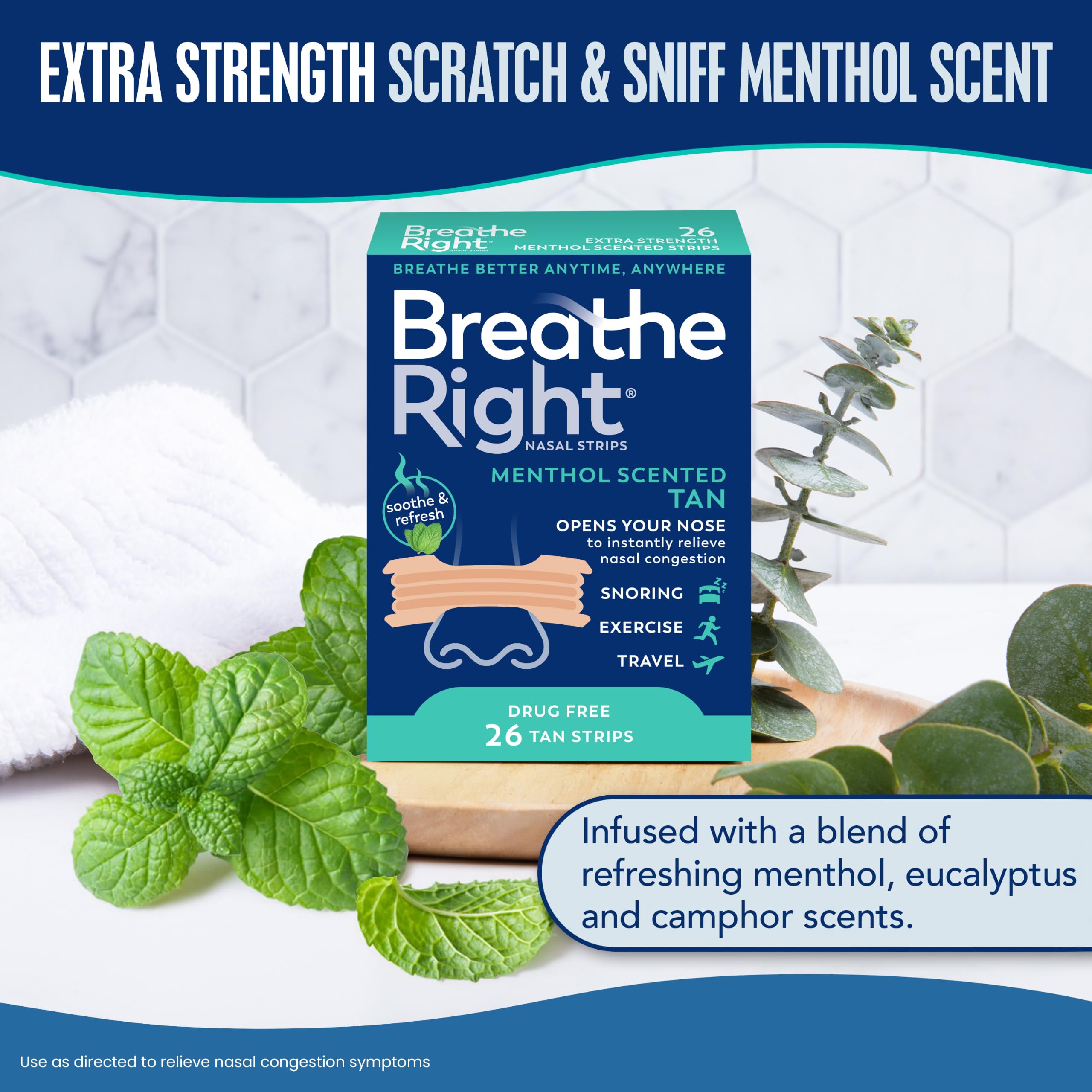 Breathe Right Nasal Strips, Extra Strength, Menthol Scent, Tan, 26ct — Amazon image 8