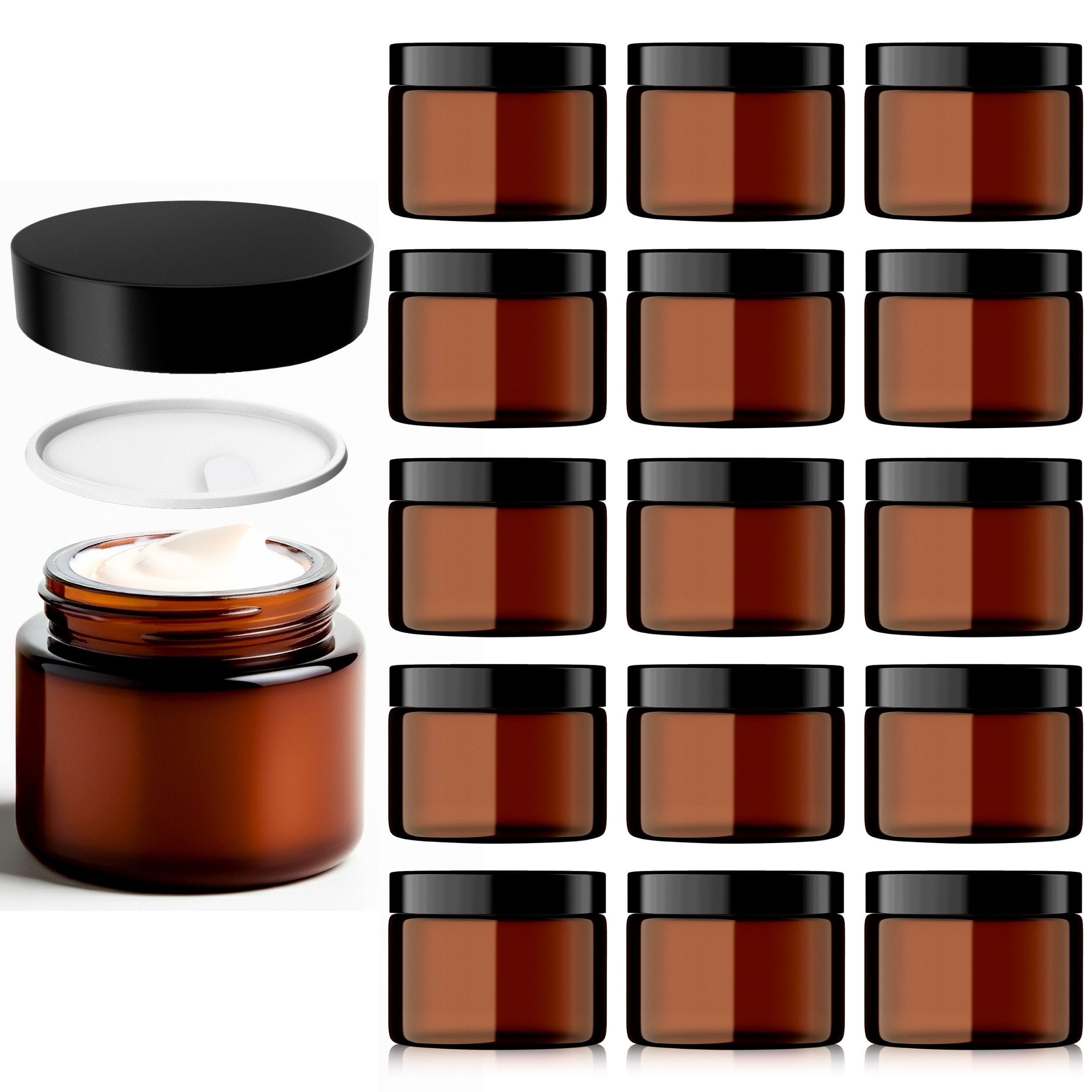 Barattolo Cosmetici Vuoti, 16 PCS - 60ml Contenitore Per Creme Fai Da Te - Lozioni, Oli Essenziali