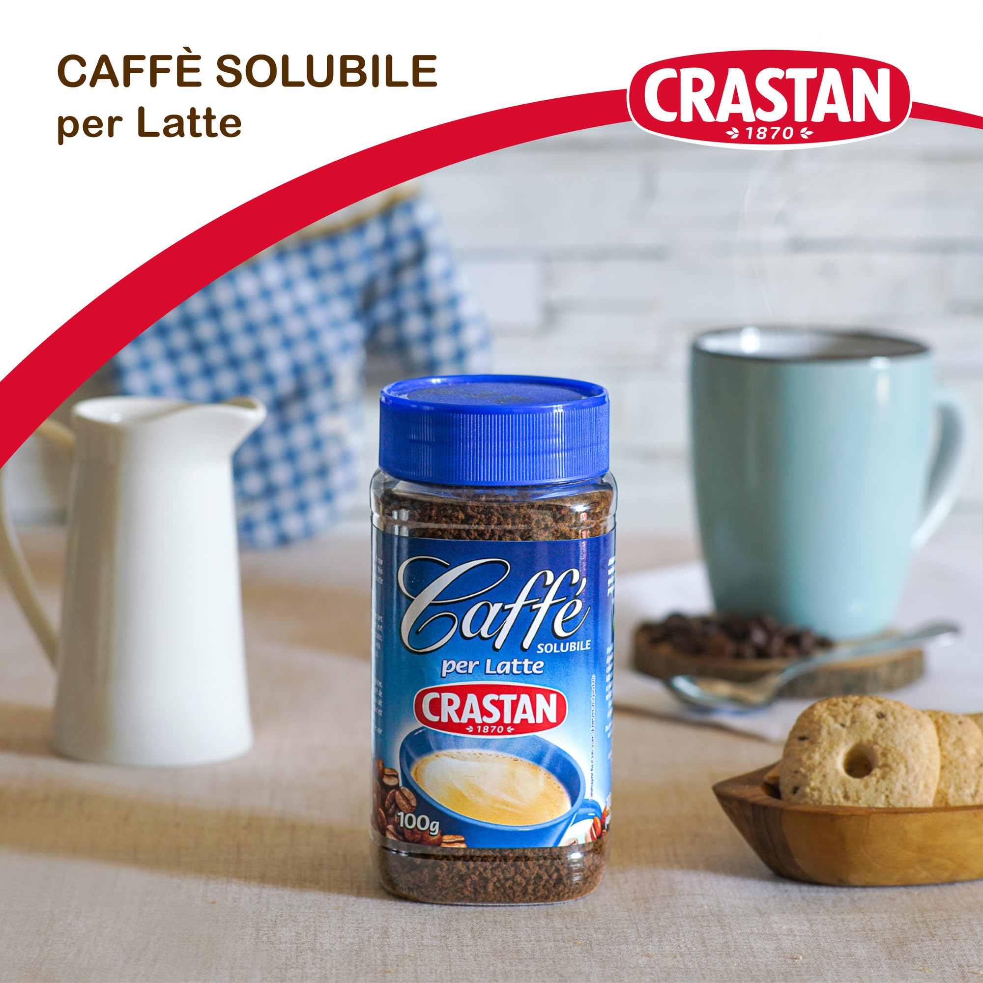 Crastan Caffè Solubile per Latte - 6 vasetti da 100 gr
