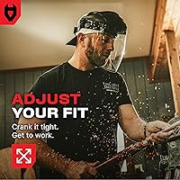 Vista 4 de NoCry Protector facial de seguridad premium para esmerilar y cortar — Visera transparente antivaho, resistente a los impactos y arnés ajustable