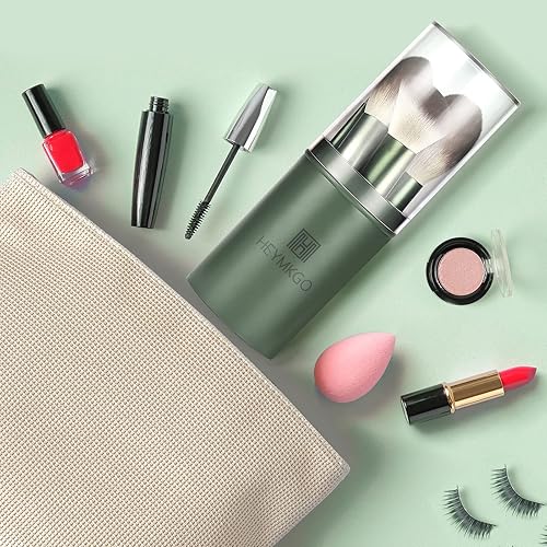 Miniatura 5 de HEYMKGO - Juego de 11 brochas de maquillaje + 15 brochas de maquillaje, cerdas sintéticas de primera calidad, mango cónico, base Kabuki, cepillo