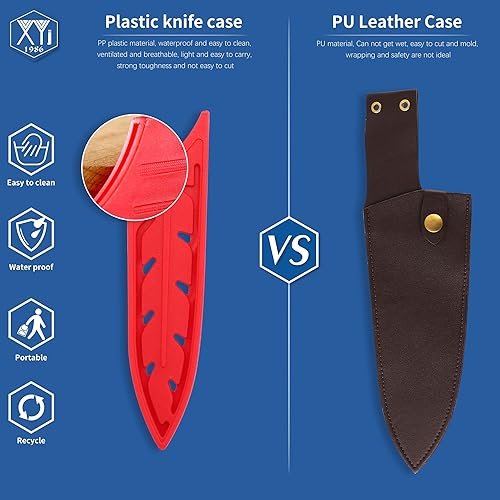 Vista 260 de XYJ Juego de 2 fundas de cuchillo de seguridad para cuchillos, protector de borde, funda universal para cuchillos, chef, cuchillo de cerámica