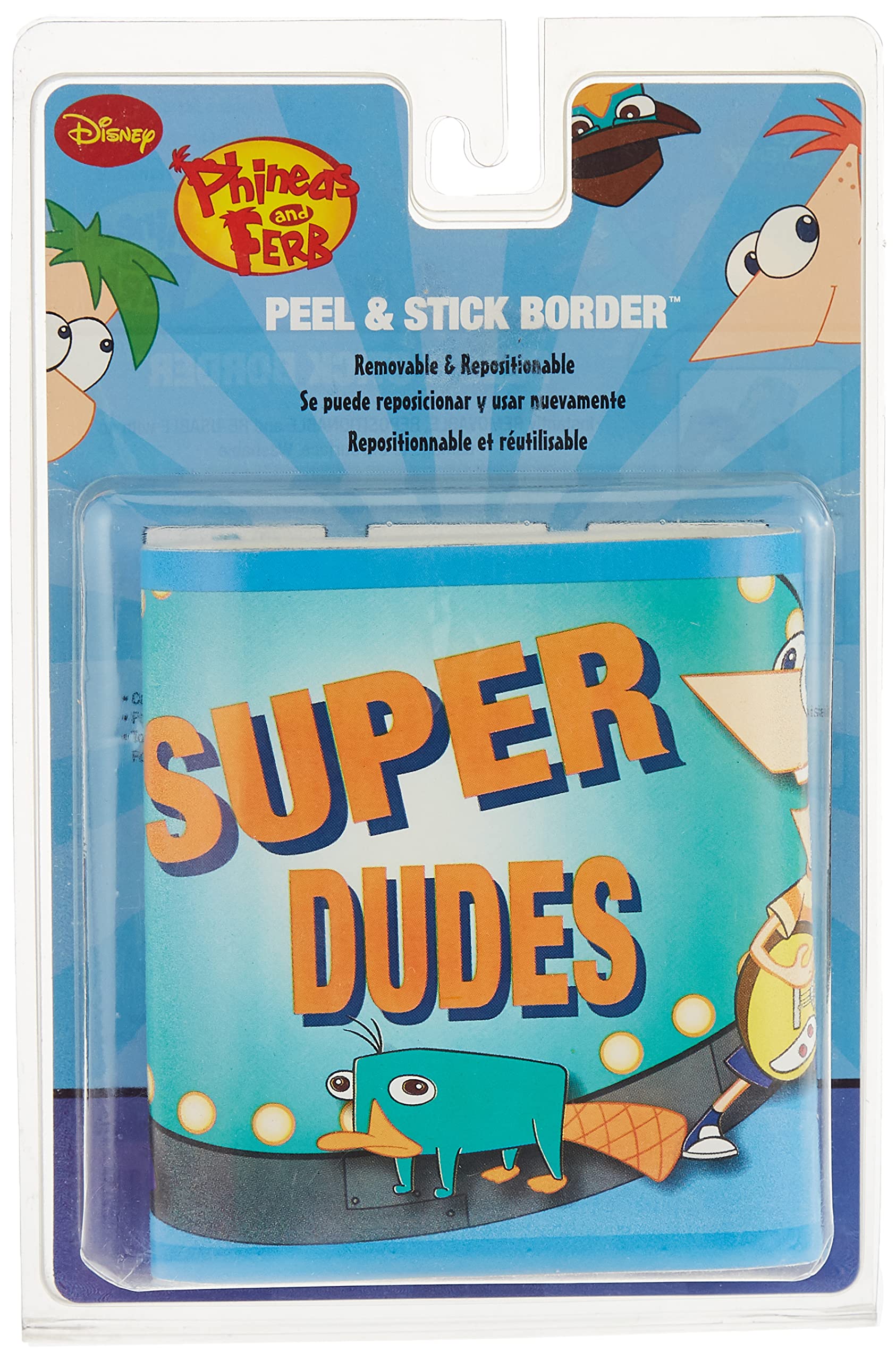 Bordure autocollante Phineas and Ferb frise murale amovible pour chambre de garçon