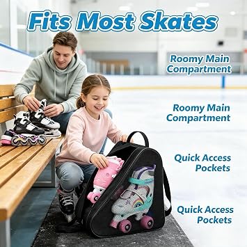 Breathable Skate Storage Shoulder Tote for Ice Skates and Roller Blades
