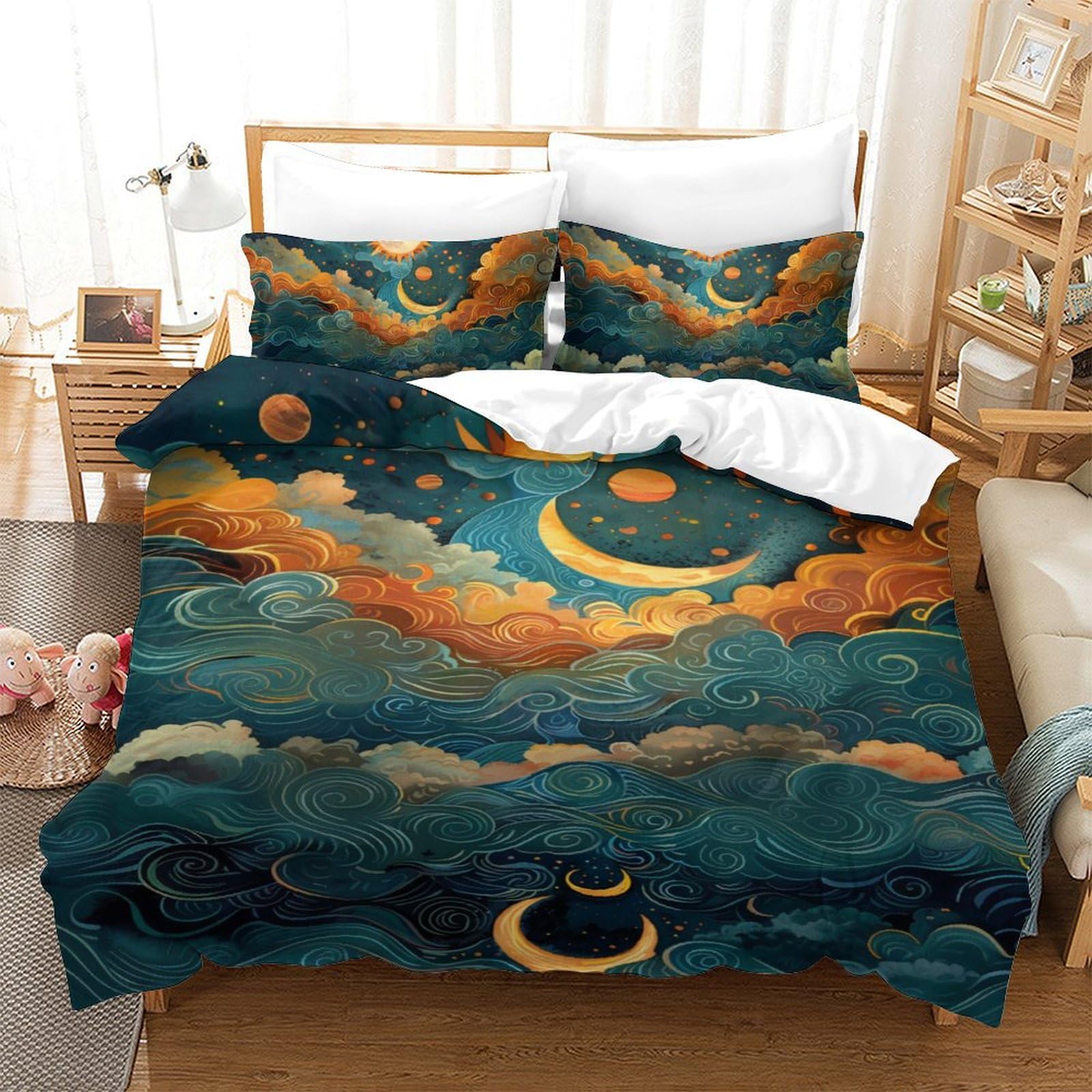Parure de lit taies d'oreiller adolescents adultes lit simple 140x200