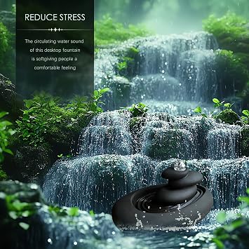 Water Fountain Indoor, Tabletop Water Fountain Decor for Desk/Indoor/Home