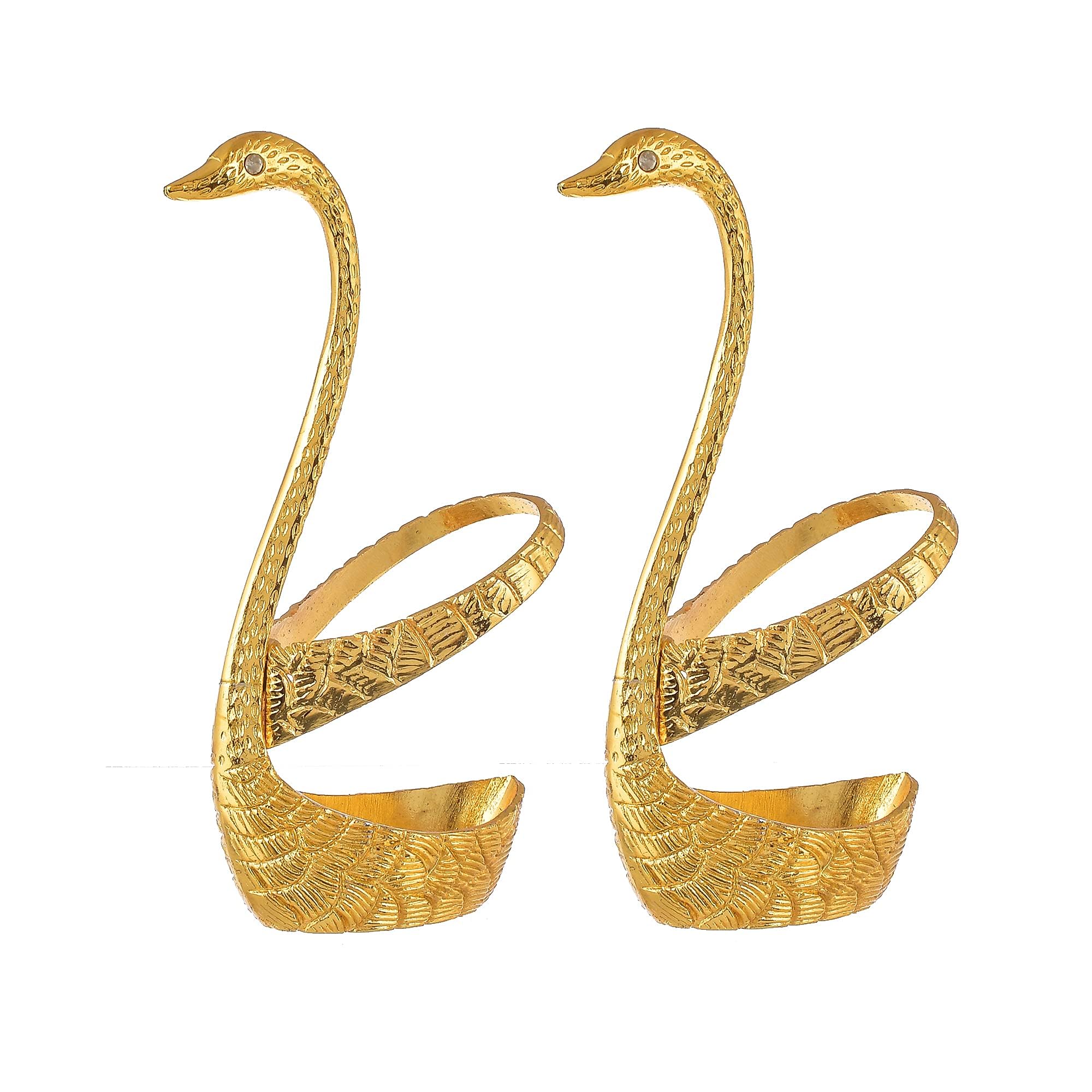 Great Art Metal Swan (Duck) Golden Spoon Stand for Dining Table – 12 Pc Fork and Spoon Set with Stand – Decorative Spoon Rest Showpiece Item for Dining Table (Golden,10 X 5 X 15 cm) 1