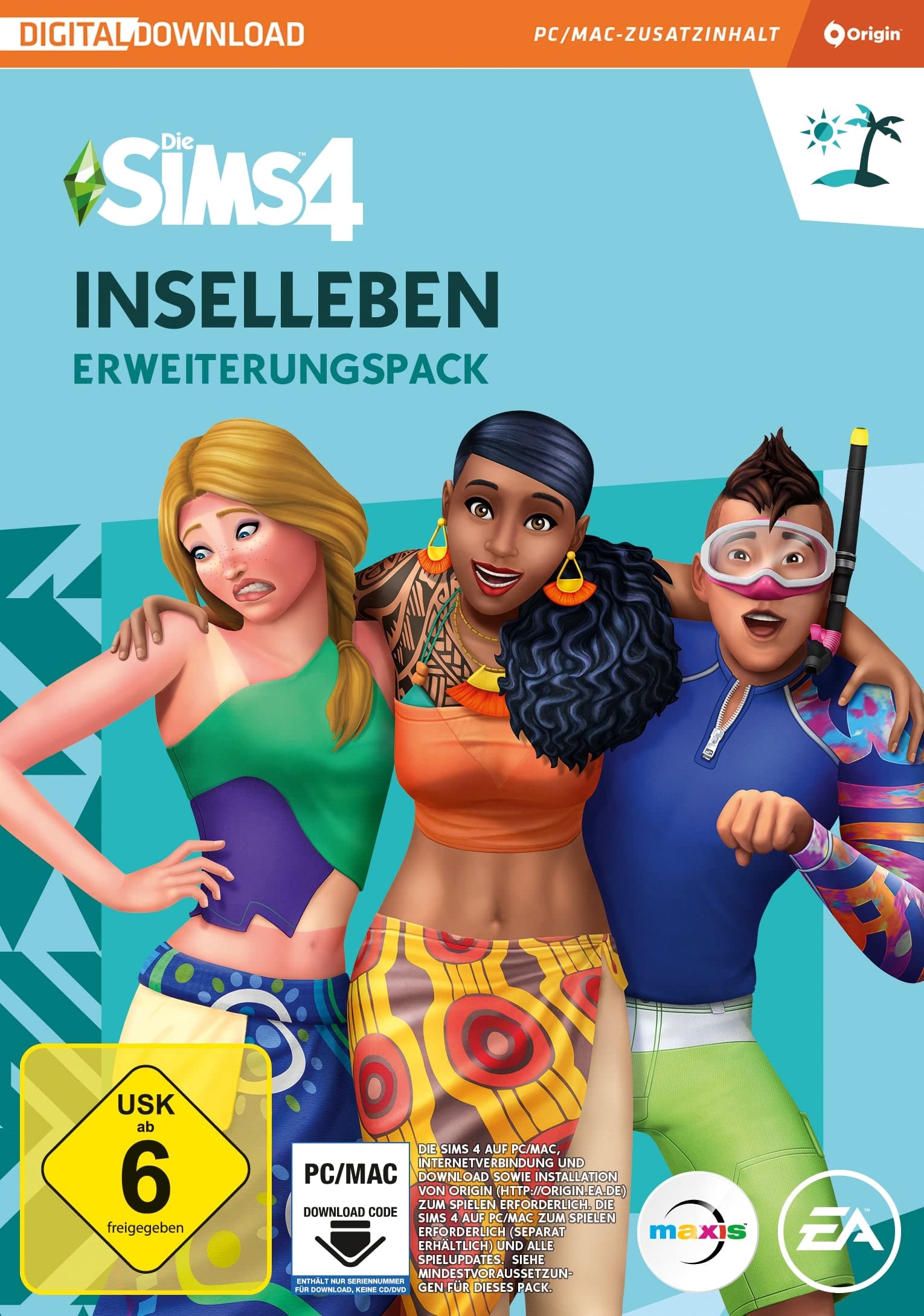 Die Sims 4 Inselleben (EP7) Erweiterungs-Pack PCWin-DLC |PC Download Origin Code |Deutsch