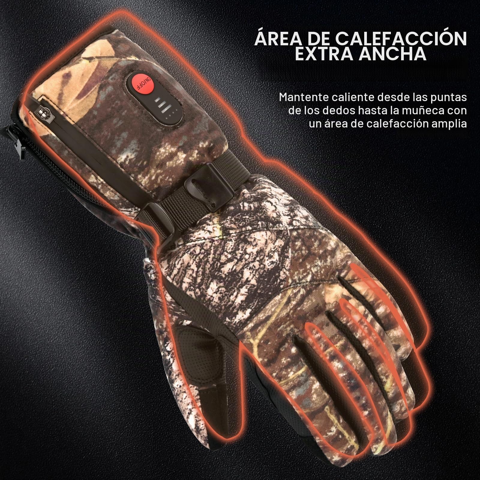 Lychee Guantes calefactables para hombre y mujer, guantes de esquí recargables, para pantalla táctil, calentamiento instantáneo, calentadores de manos, impermeables, con batería de 7,4 V, 3000 mAh, 2