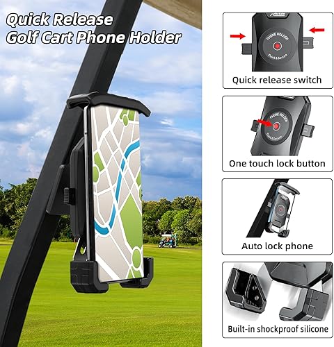 Miniatura 4 de Roykaw Soporte magnético para teléfono para carrito de golf, compatible con EZGO/Club Car/Yamaha, compatible con iPhone/Galaxy/Google Pixel, imán