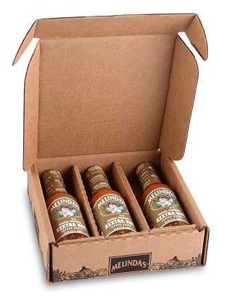Melindas Original Habanero tra Hot Sauce - Made with Habanero Peppers, Carrots, Onion, Vinegar & Garlic - Keto, Vegan, Gluten Free Hot Sauce - 5oz, 3 Pack