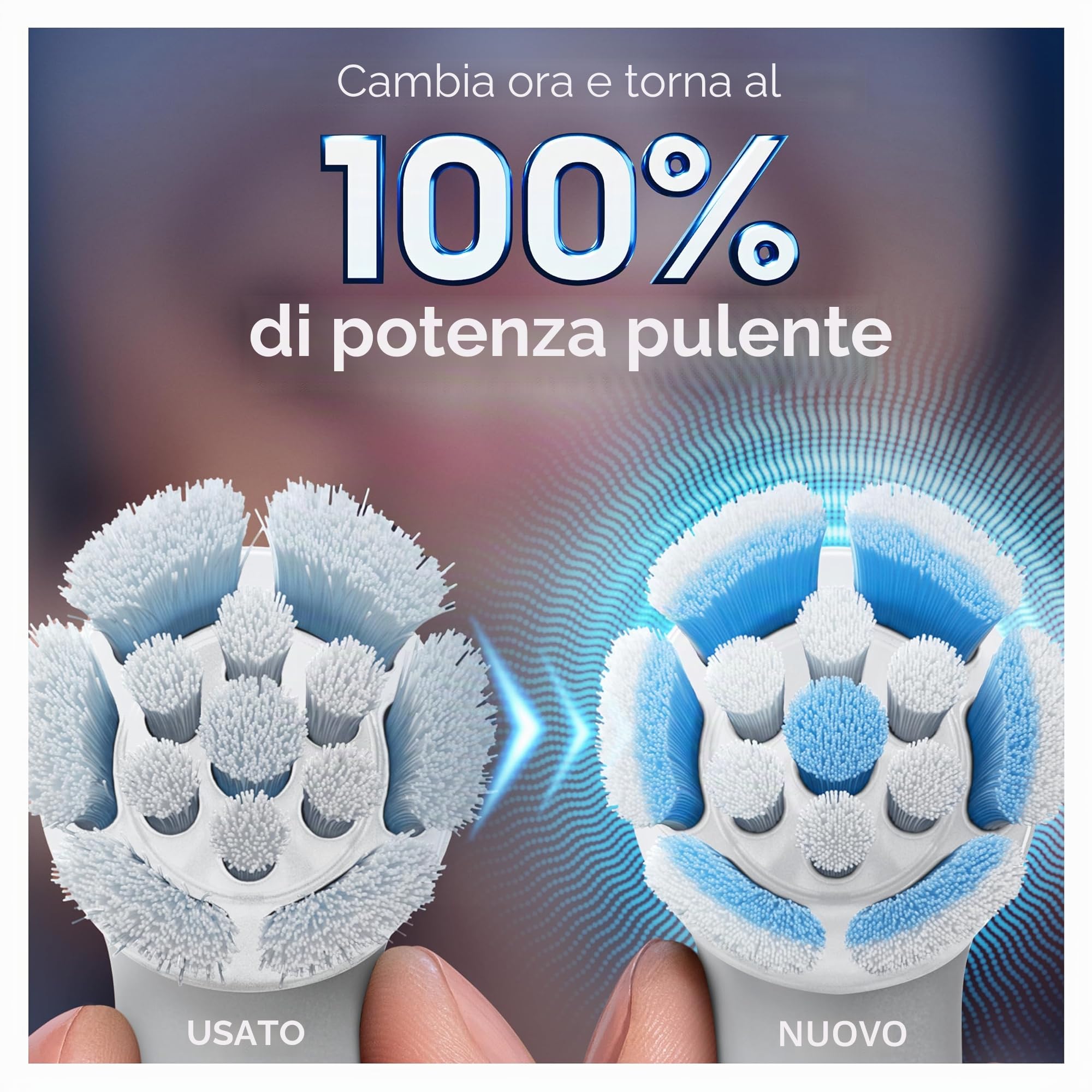 Oral-B Serie iO Gentle Care, testine di ricambio originali rotonde, setole angolate per una rimozione più profonda della placca, testina più morbida per gengive sensibili, per spazzolini elettrici