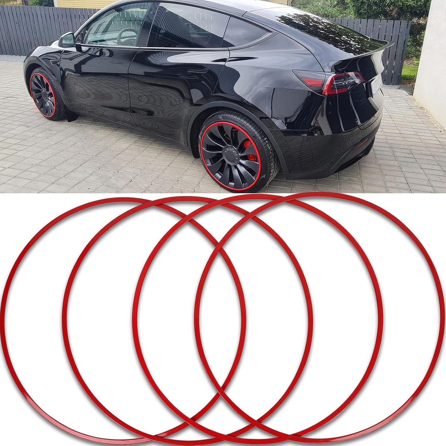 Wheel Rim Protector Set of 4, 19 Inch Alloy Rim Guards for Car Rims Compatible with Tesla Model Y 3 Honda CRV Toyota Camry Ford Mustang Mach-E Nissan Hyundai Audi A4 A6 Mazda CX-90 Lexus RX