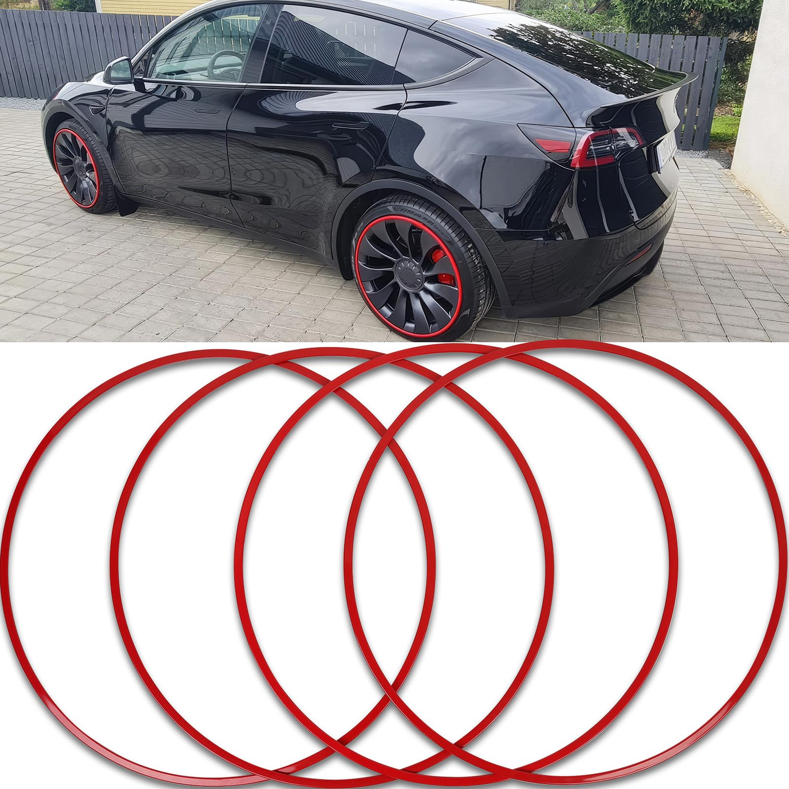 Wheel Rim Protector Set of 4, 19 Inch Alloy Rim Guards for Car Rims Compatible with Tesla Model Y 3 Honda CRV Toyota Camry Ford Mustang Mach-E Nissan Hyundai Audi A4 A6 Mazda CX-90 Lexus RX