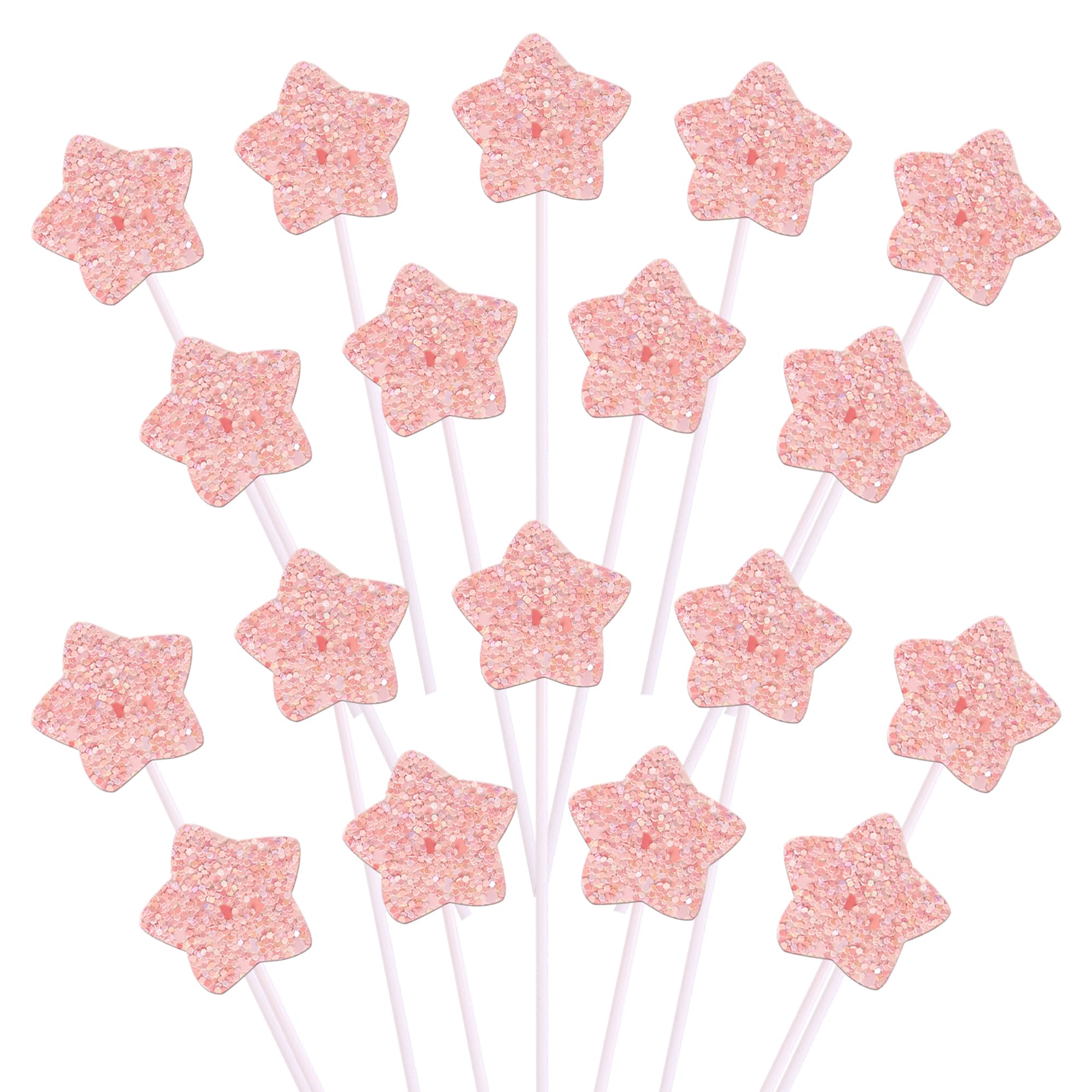30 Pack Star Cupcake Topper Twinkle Twinkle Little Star Cupcake Picks Kids Birthday Wedding Engagement Baby Shower Cake Decorations Party Supplies Pink