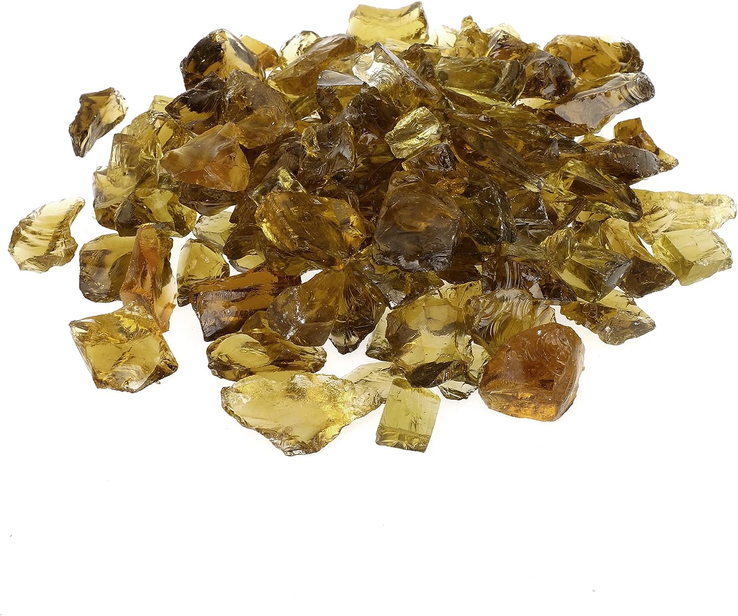 Stanbroil Recycled Fire Glass - 10-Pound Fire Pit Glass for Fireplace | Fire Pit | Gas Log Sets | Landscaping | Fish Tank, Amber