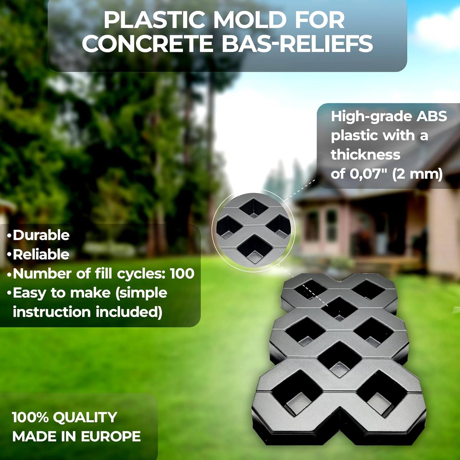 Concrete Grass Pavers Breeze Block Paving Bricks Mold ABS 2mm Parking & Concrete Grass Pavers Breeze Block Paving Bricks Mold ABS 4mm Parking