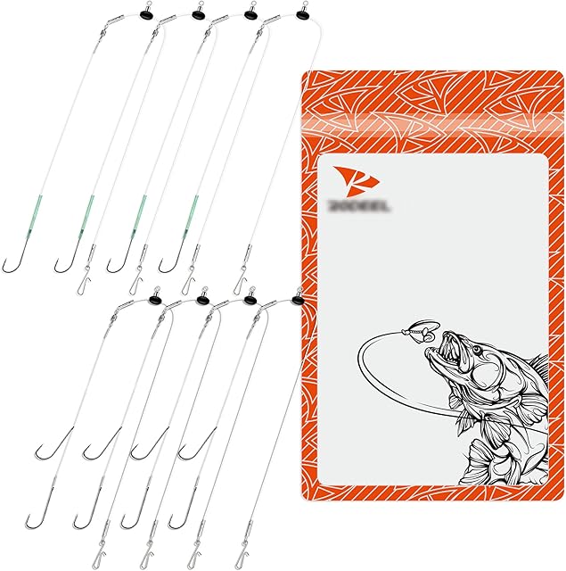 Rodeel 8PCS / 6PCS / 4PCS Sea Fishing Rigs Pulley Rigs,Single Hook & Double Hook Multi Sizes
