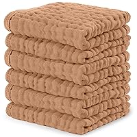Vista 28 de Comfy Cubs - Paquete de 10 paños de muselina para eructos, 20 x 10 pulgadas, grandes, 6 capas, 100 % algodón, ultraabsorbentes, suaves, seguros