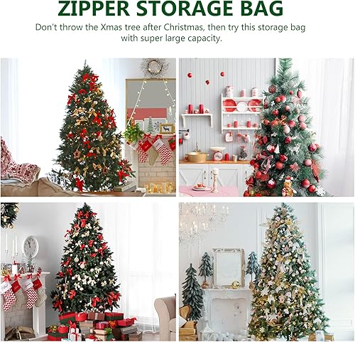 Miniatura 4 de iplusmile 1 bolsa de almacenamiento para árbol de Navidad, almacenamiento para el hogar para árboles artificiales, resistente contra el polvo y para