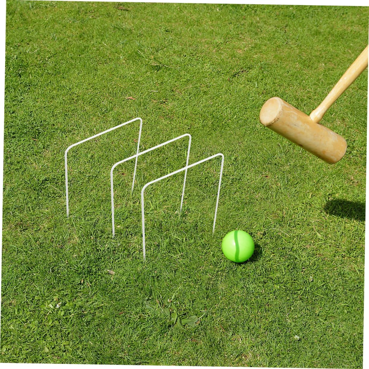 Kisangel 8pcs Wire Football Goal Outdoor Sports and Girls Lawn Games Replacement Parts Croquet Wickets Metal Hoops