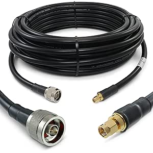 Proxicast 50 ft SMA Male to N Male Premium 400 Series Low-Loss Coax Cable (50 Ohm) for 4G LTE, 5G Modems/Routers, Ham, ADS-B, GPS to Antenna or Surge Arrester Use (Not for TV or WiFi) (ANT-140-020-50)