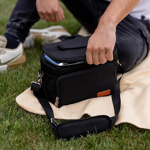 Miniatura 5 de Carrywell (No fabricada en China) Bolsa de almuerzo aislada, lonchera para hombre, a prueba de fugas, plegable, enfriador de lados suaves con correa