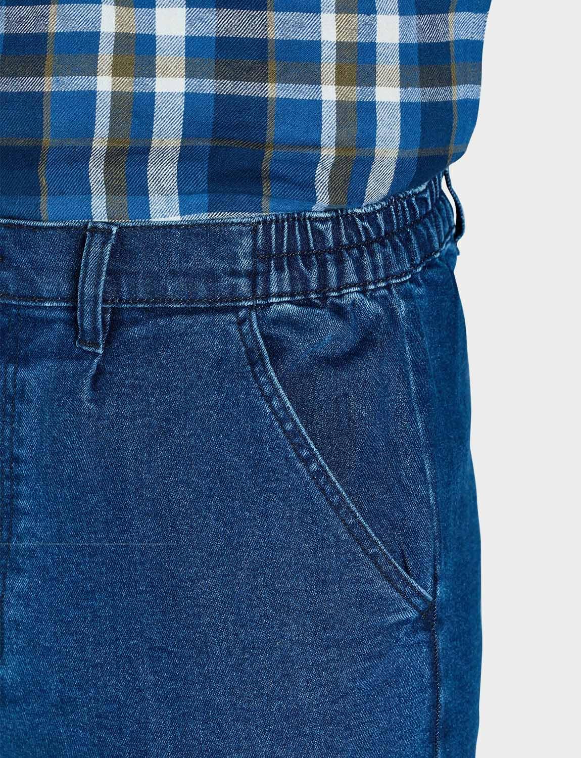 Chums Men's HIGH-Rise Denim Straight Leg Jeans - Elasticated Stretchy Cotton - Image 5