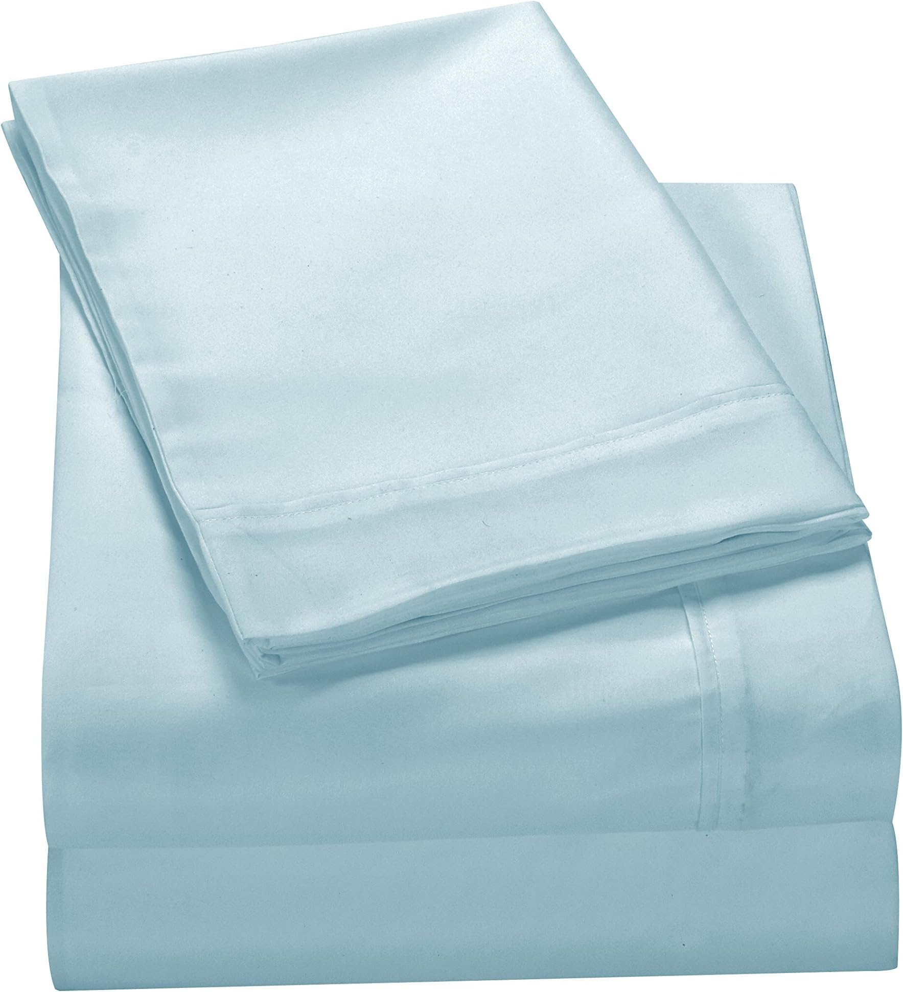YiYaYo Bed Sheet Set Pillowcase Solid Color Microfiber Bedding - Wrinkle, Stain, Shrink - 4 Piece (King,Sky Blue),