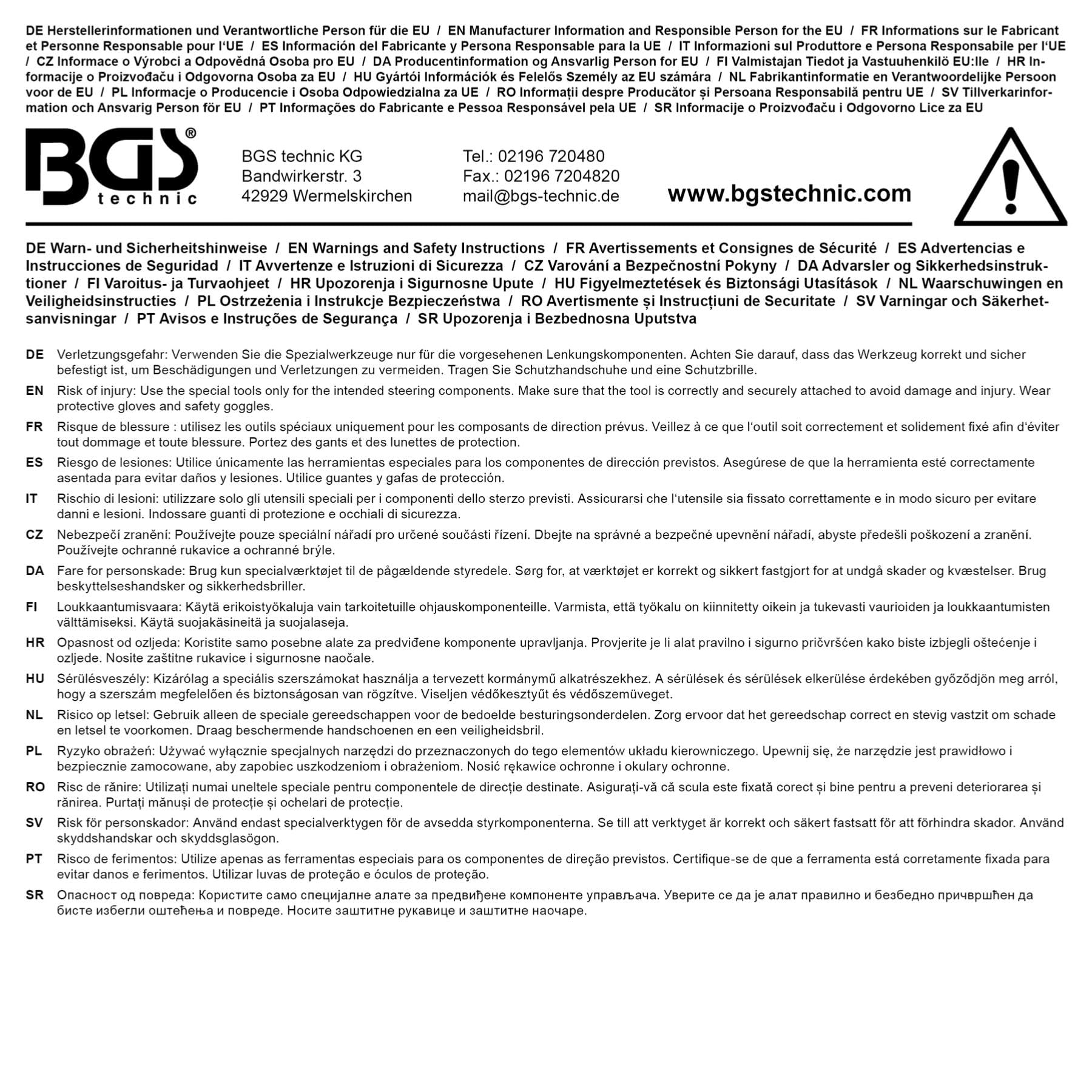 OC-PRO EXTRACTEUR ARRACHE ROTULE AXIALE DE Cremaillere 25-55