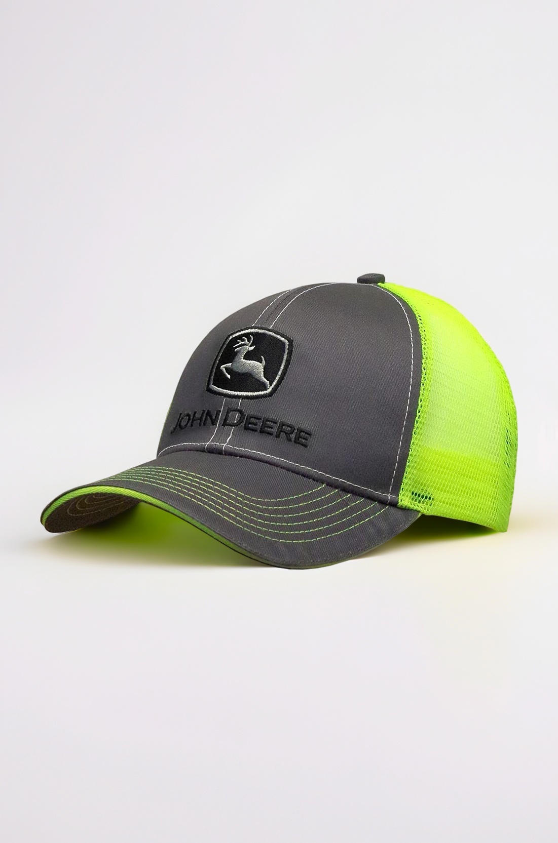 John Deere John Deere Charcoal with Neon Yellow Mesh Backing Snapback Hat - 13080411CH00