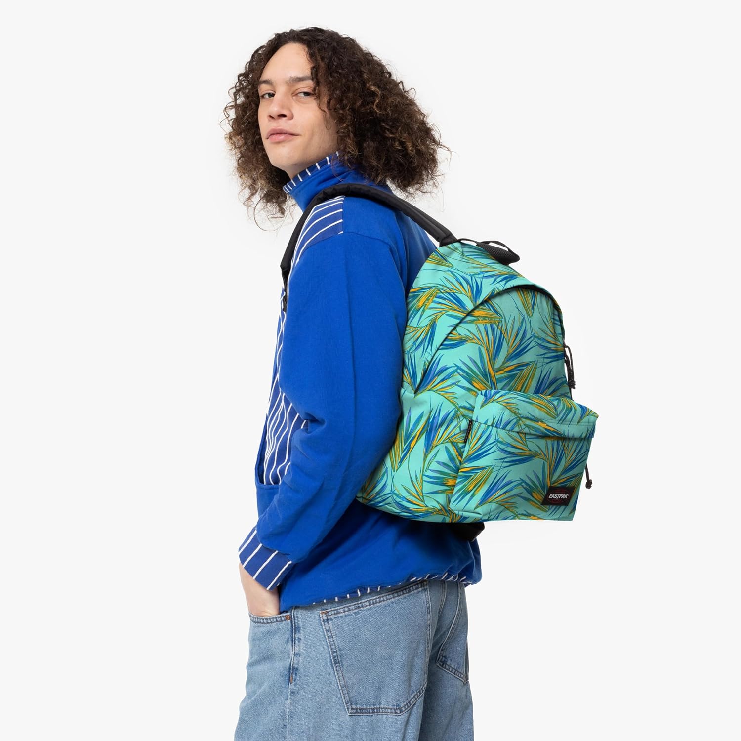 EASTPAK Padded Pak'r – 24L Commuter Travel Backpack with Front Pocket, Water-Resistant, Vegan Materials & Adjustable Straps, Brize Palm Aqua