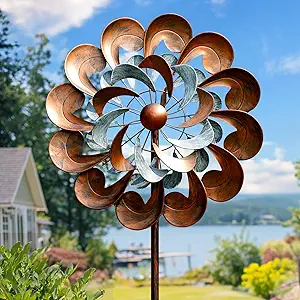 Metal Wind Spinner Outdoor, Wind Spinners for Yard and Garden, 84 inch Wind Sculptures & Spinners, Windmill for Yard Art