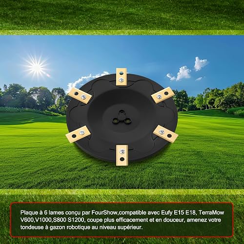 [AGGIORNAMENTO] Disco lama + 6 Lame di ricambio Compatibili con Eufy E15 E18, TerraMow V600, V1000, S800 S1200, Disco Lama per Robot Tagliaerba, Disco Rotante per Robot Tagliaerba - 7