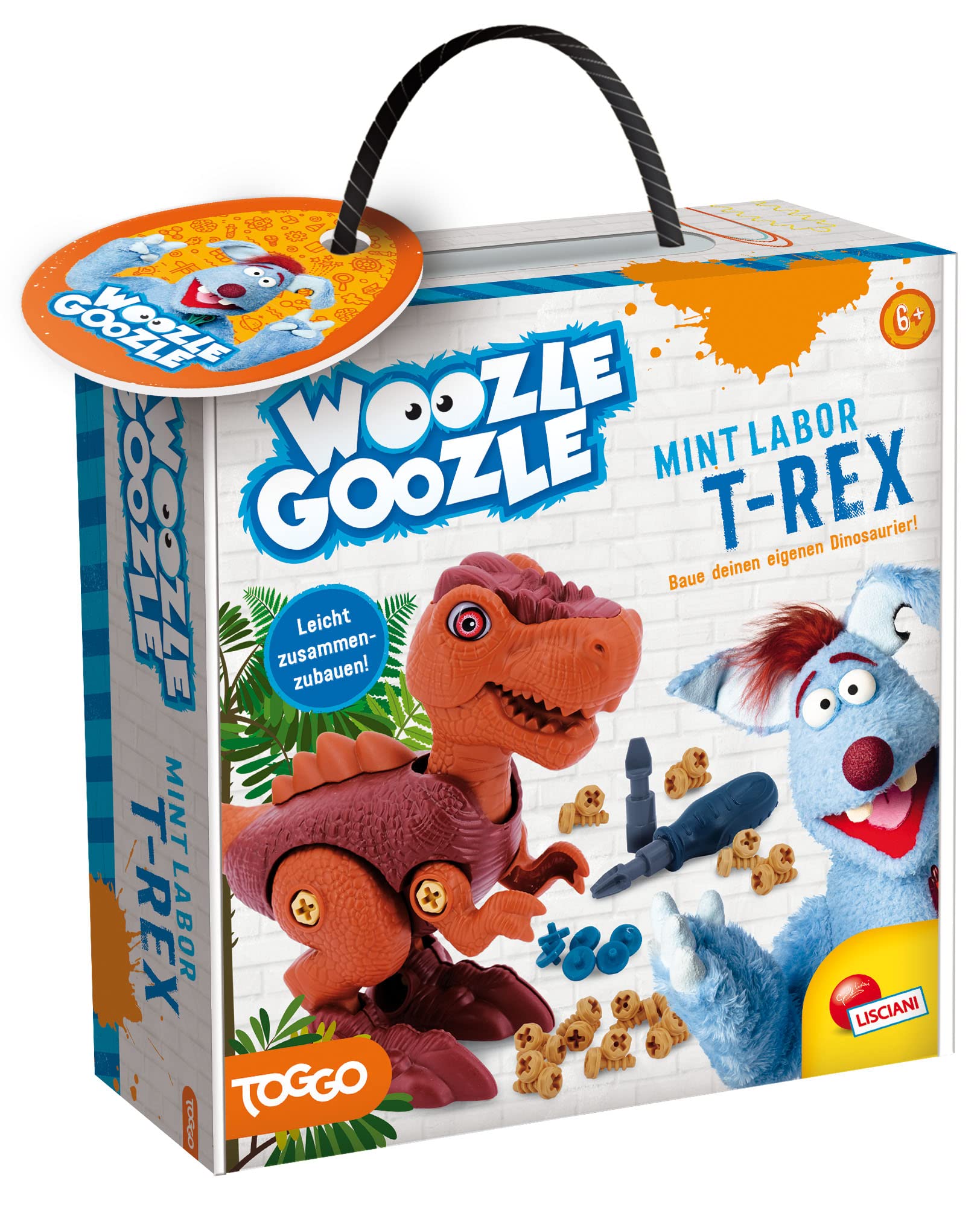 LISCIANI - WOOZLE GOOZLE - Dinosauro T-Rex - Gioco di costruzione per bambini dai 6 anni - Giocattolo dinosauro da montare - Si muove attraverso le ruote sotto le gambe : Lisciani