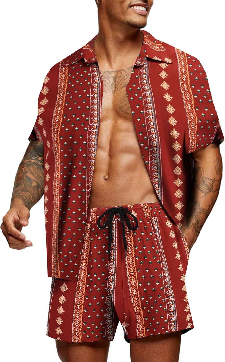 Men's Hawaiian 2pc Matching Set - Shirt & Shorts