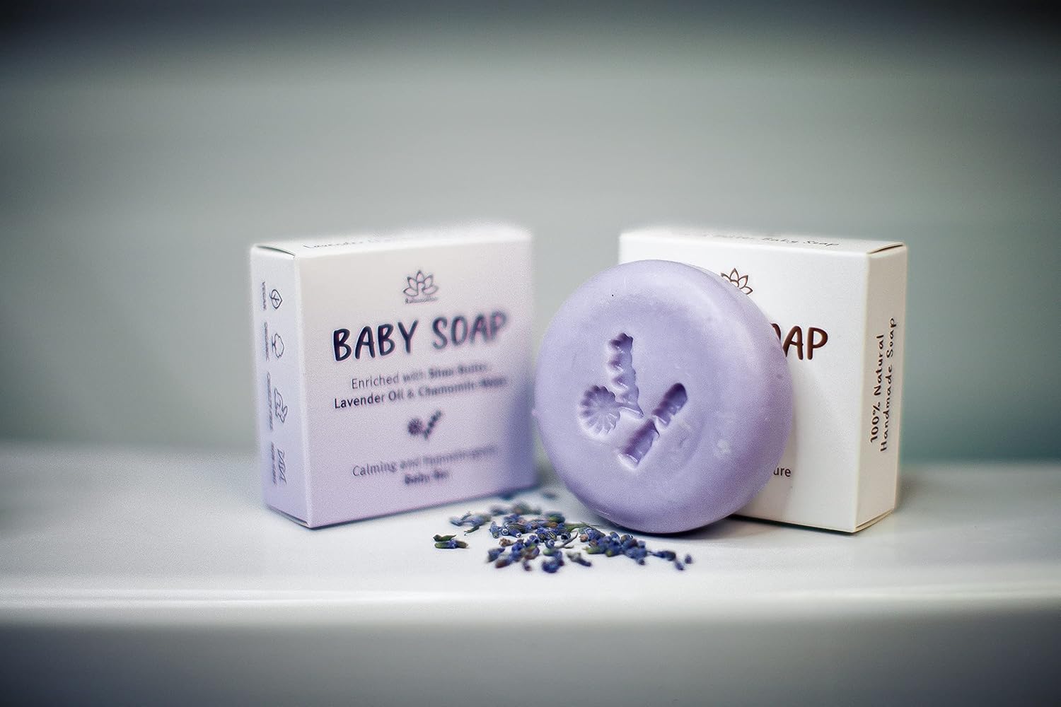 Relaxcation Baby Soap Bar with Lavender Essential Oils, Organic Chamomile Water and Shea Butter - Naturally Cold Processed in USA (1) : Beauty & Personal Care