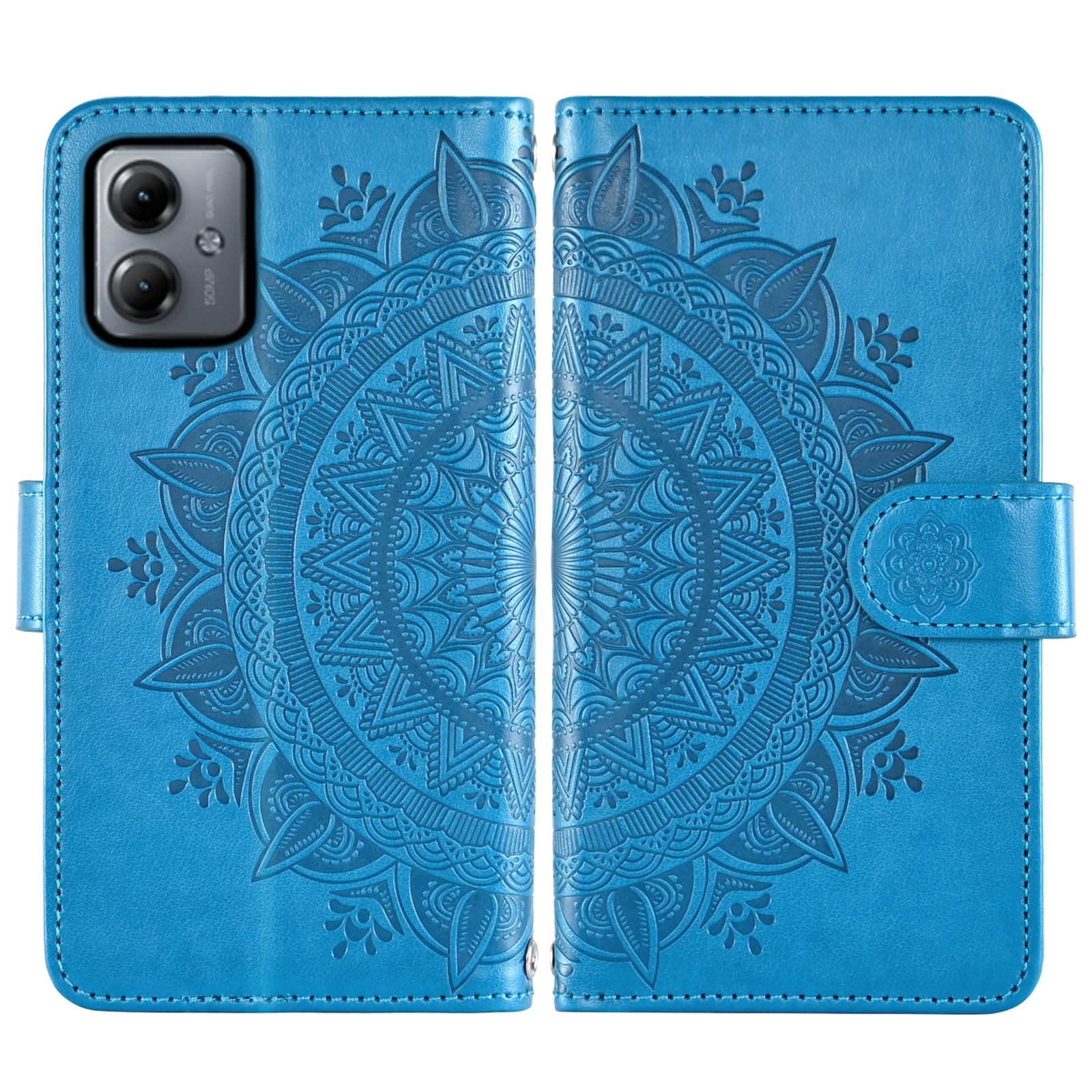 Asuwish Phone Case For Motorola Moto G14 Zipper Wallet Detachable