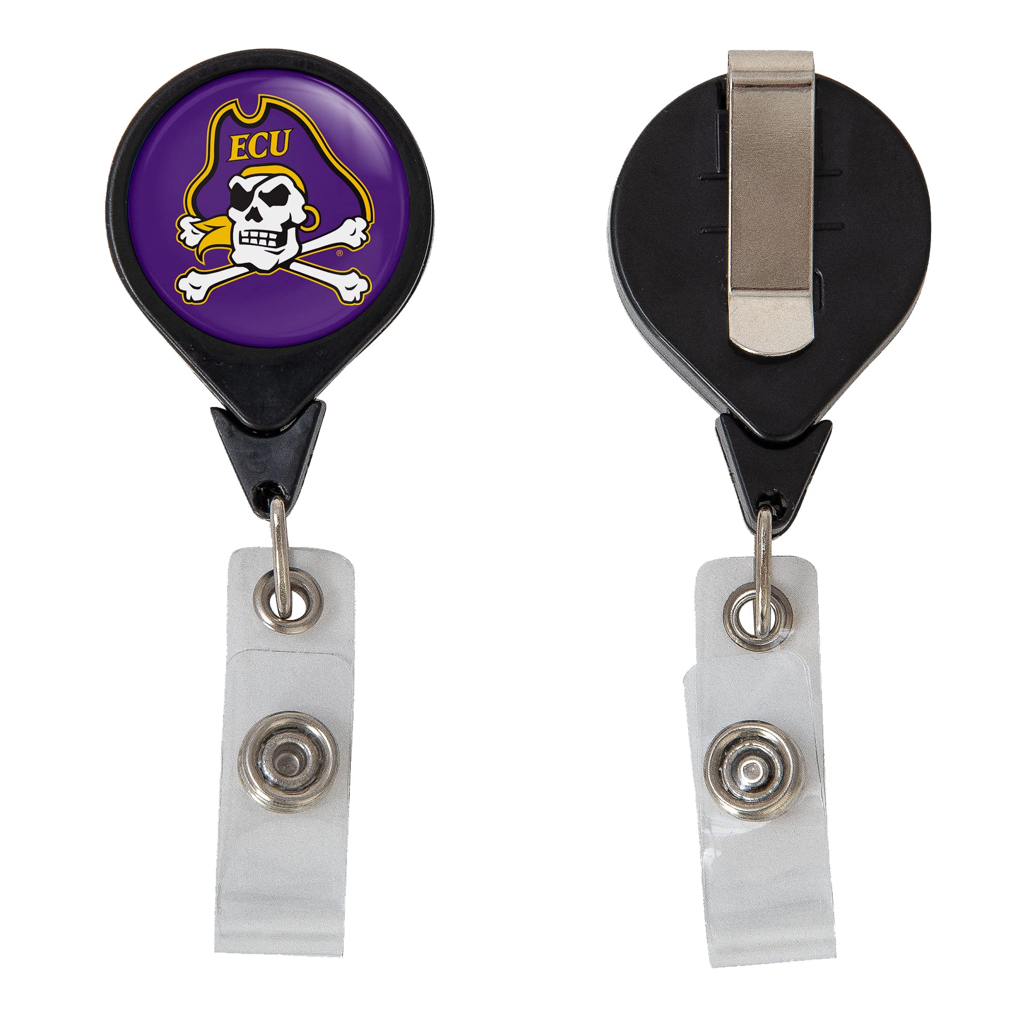 Desert Cactus East Carolina University Retractable Badge Holder Pirates ECU ID Reel with Ticket Clip for Lanyard, Work, School & Office Access