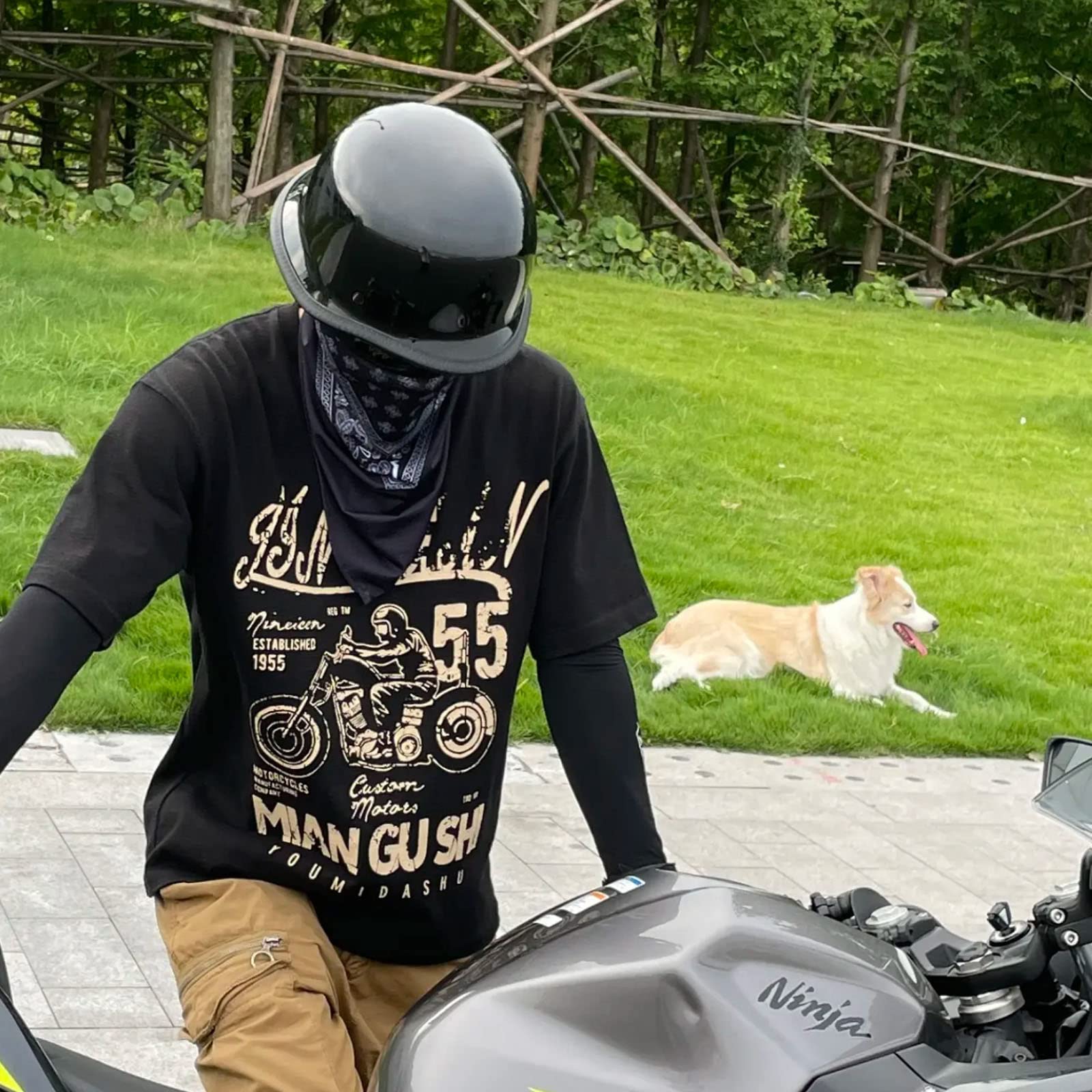 German Style Motorcycle Helmet Thin Skull Cap Half For Adult