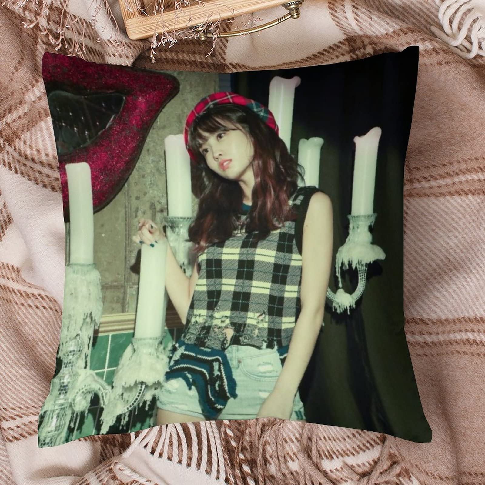 Amazon.co.jp: TWICE モモ クッションカバー 座布団カバー ソファー