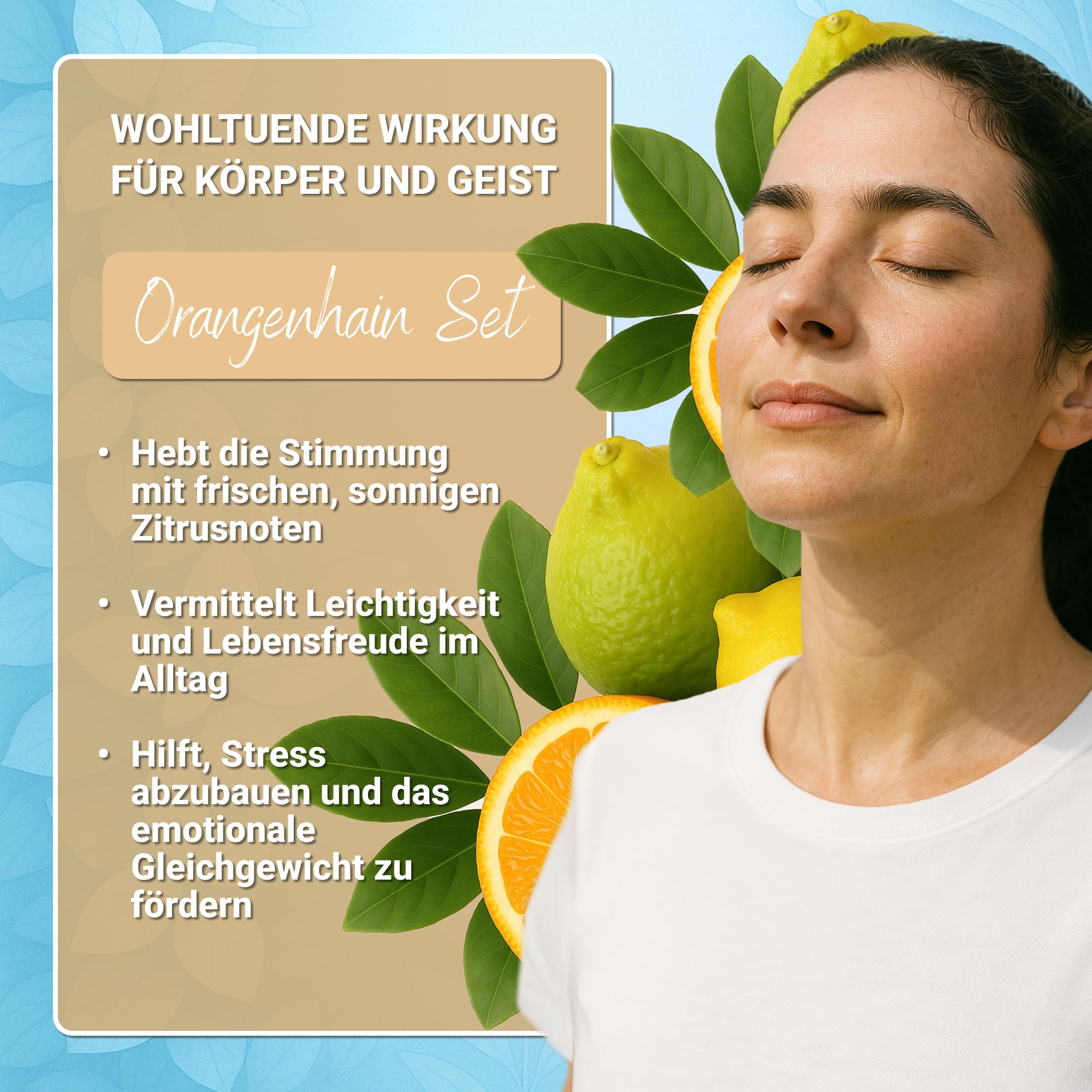 Oshadhi Sonnenlicht Diffuser Set | Ambiance Diffuser tragbar | Duftmischung Orangenhain | Naturreine ätherische Öle für Raumduft| Recycelbare Verpackung | Tierversuchsfrei